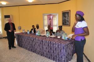 Mr. Femi Segun, first from left holding the microphone @ the VITSAF inaugural launch April 29, 2010